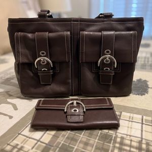 Vintage Coach Dual Pocket Soho w/ Matching Wallet